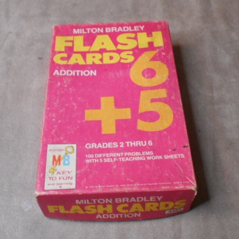 Vintage 1975 Milton Bradley Flash Cards Addition #4451 Complete Grade 2-6