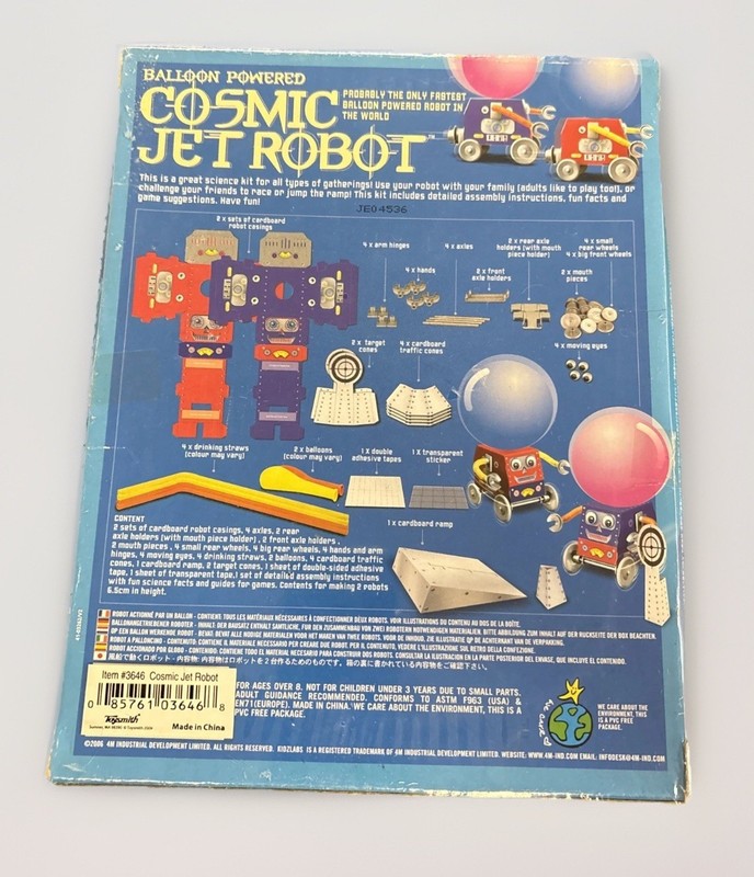 Kidz Labs COSMIC JET ROBOT Kit Balloon-Powered STEM Science New