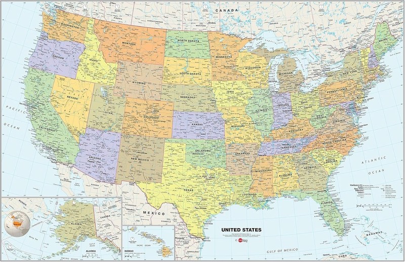 NEW WallPops United States USA Map Peel & Stick Dry Erase 24 x 36 🇺🇸 GeoNova