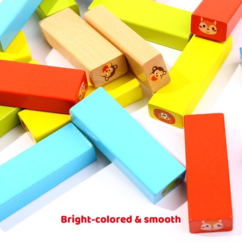 TOOKYLAND Wooden Tumble Tower Game - 82pcs - Stacking Blocks Play Set, Ages 3+ gallery