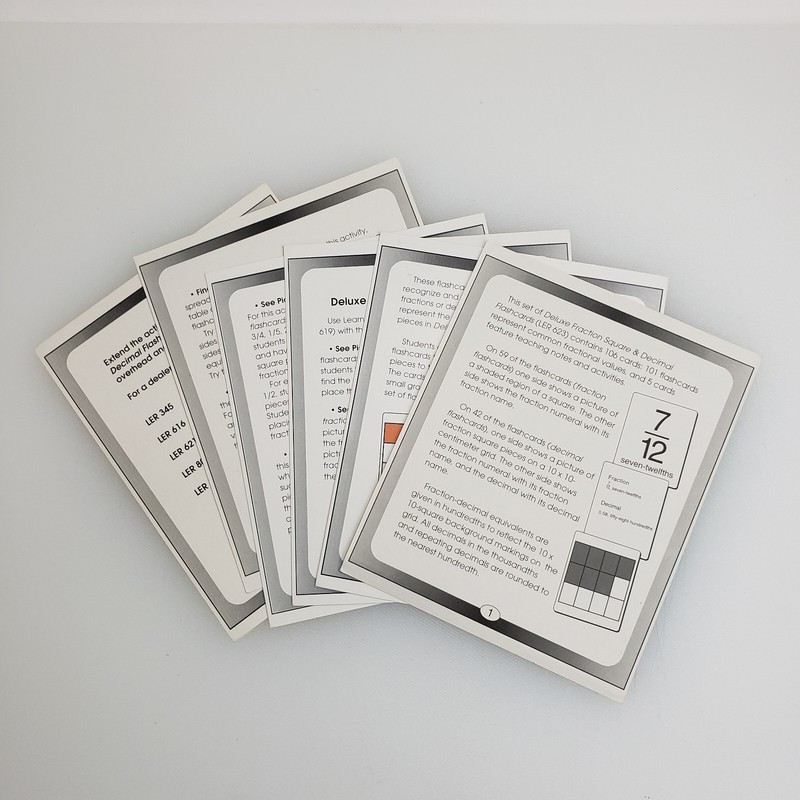 ETA Math Fraction Decimal Flashcards Home School Teaching Aid Learning Resources gallery