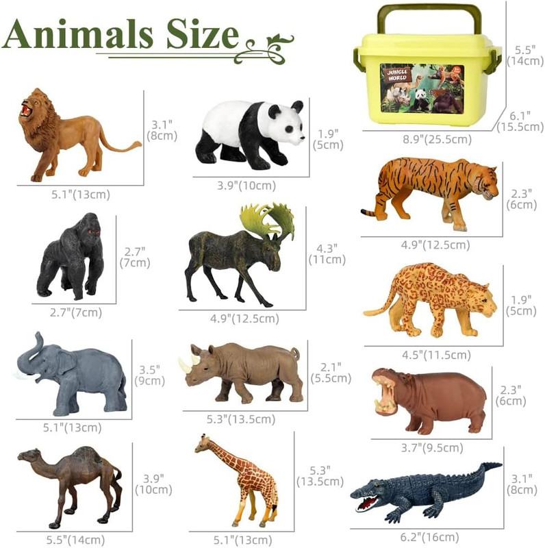 Safari Animal Toys Figures, 12 PCS Realistic Jumbo Wild Jungle Animals Figurines gallery