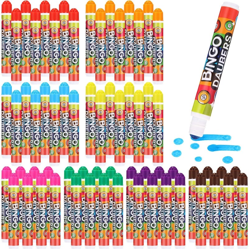 Crtiin 80 Pcs Bingo Daubers Dot Markers Set 12ml /0. 4oz Each, 8 Vibrant Colo...