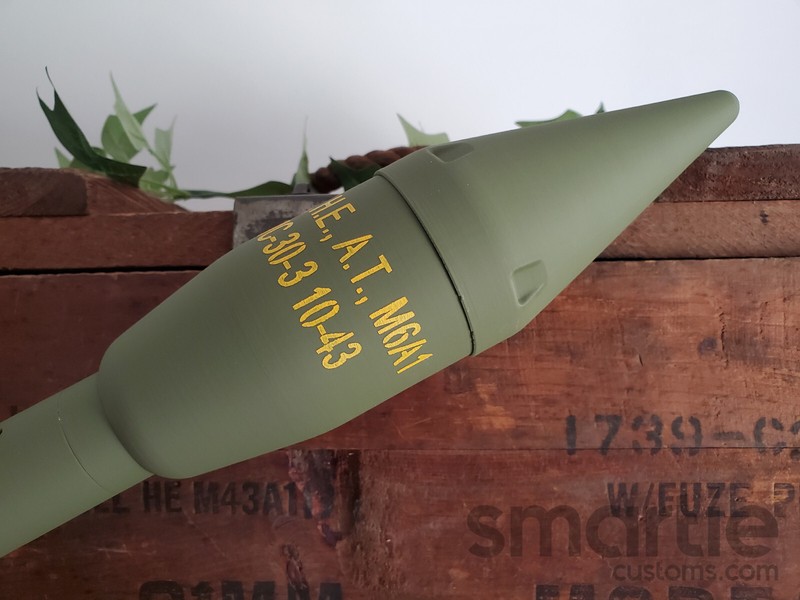 DUMMY M6A1 M7A1 60mm HEAT Bazooka Rocket Round - Accurate Size Plastic Replica gallery