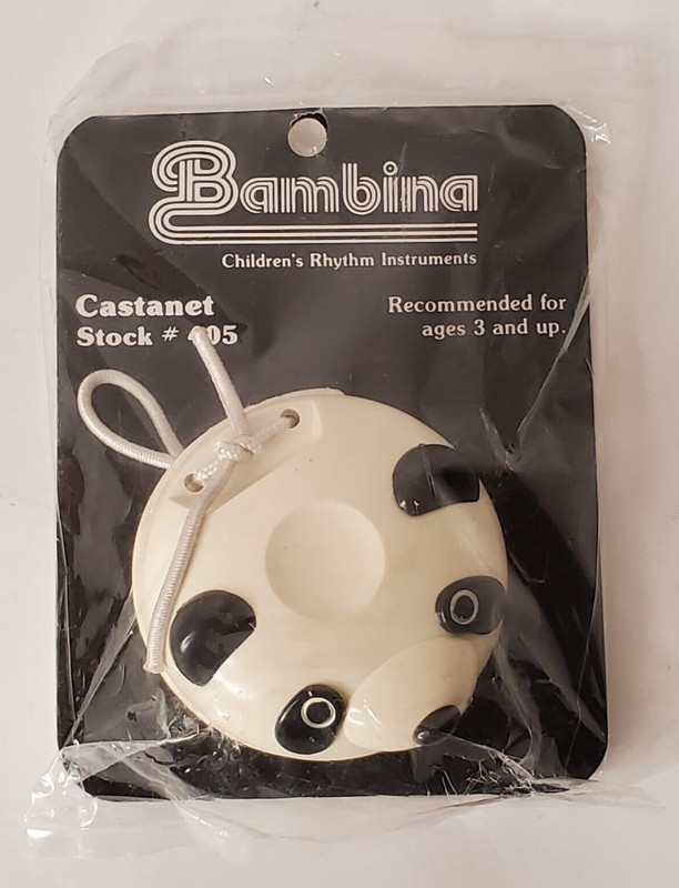 VTG JTG Bambina Castanet Kids Musical Toy #405 NIP Zen-On Panda Bear – New NOS