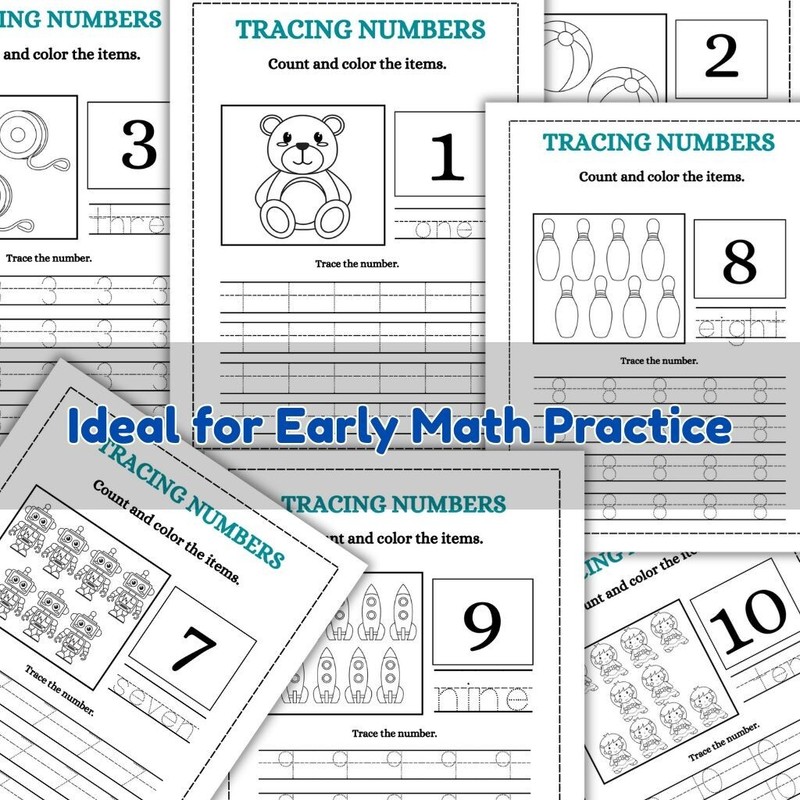 100 Printable Number Tracing & Counting Worksheets for Kids gallery