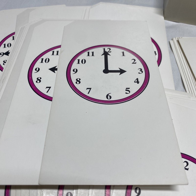 Vtg 1993 Media Materials Time Flash Cards Time Telling 105 cards gallery