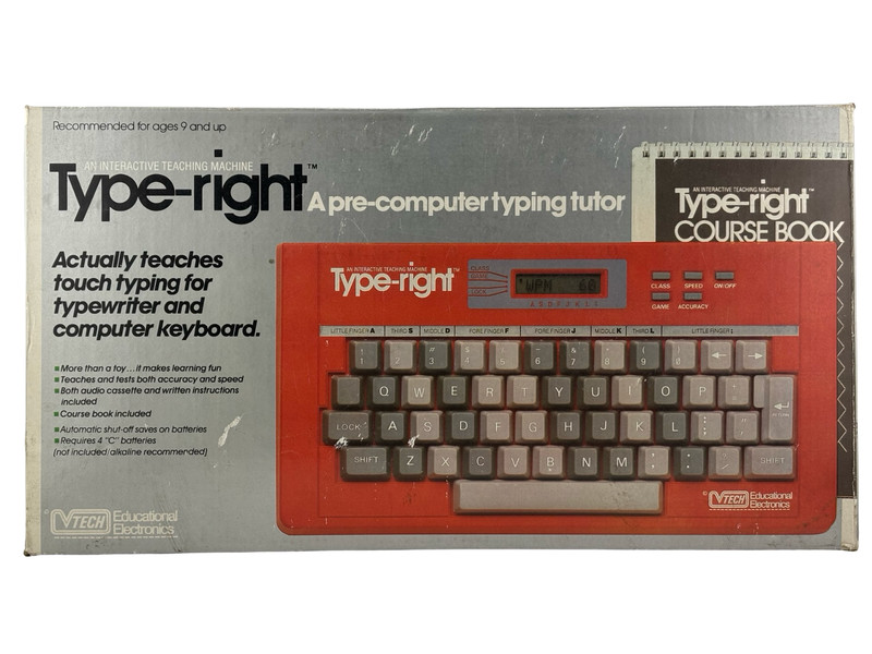 V-Tech Type Right Educational Electronic Typing Tutor Keyboard #80-0830