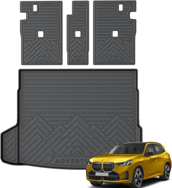 KUST Trunk Cargo Mat for 2025 2026 BMW X3, Rubber Rear Cargo Liner with Backrest