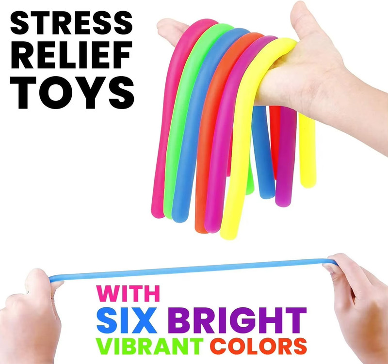 New Stretchy Sensory Strings for Kids Super Durable Fidget Toy Set of 6 Ages 3