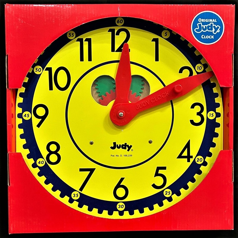ORIGINAL JUDY CLOCK (In original box) Wood Construction & Moveable Plastic Hands