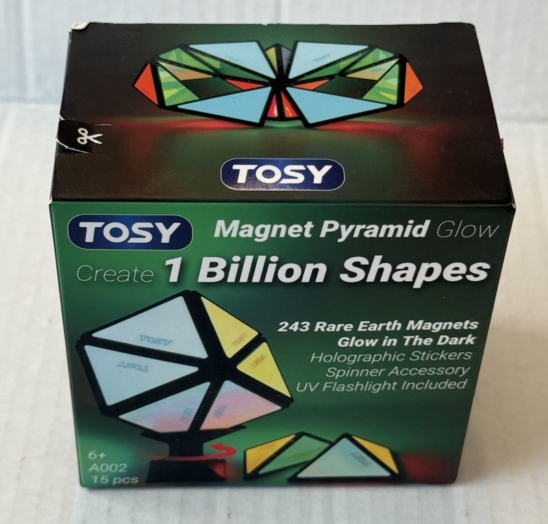 TOSY Magnet Pyramid Glow - 1 Cube Transforms into 1 Billion Shapes (Bunny, Eg...