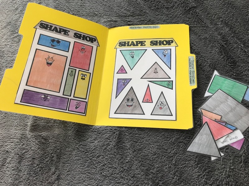 Shape Shop! Lot of 3 Shapes grade preK math arts file folder game teacher gallery