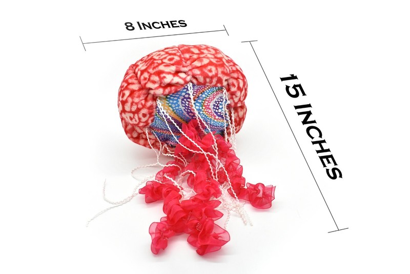 Jellyfish Plush, Red, Hanging Stuffed Animal Soft Decoration 14" F4352B427 gallery