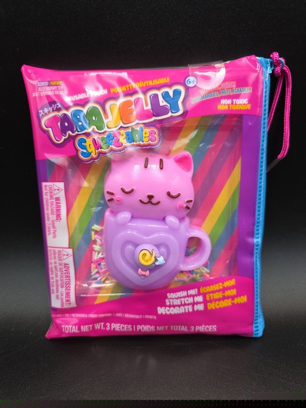 Taba Jelly Squeezeables Pink Cat Mug Squishy, Kaylee Kitty Squishi Squeeze Toy