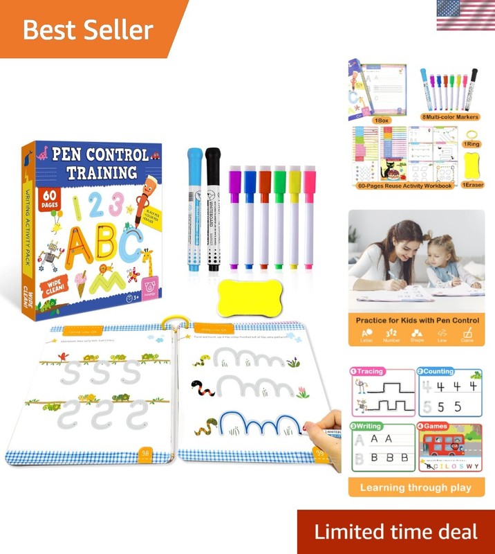 Preschool Learning Activities 60 Reusable Pages, Tracing Letter Number Handwr…
