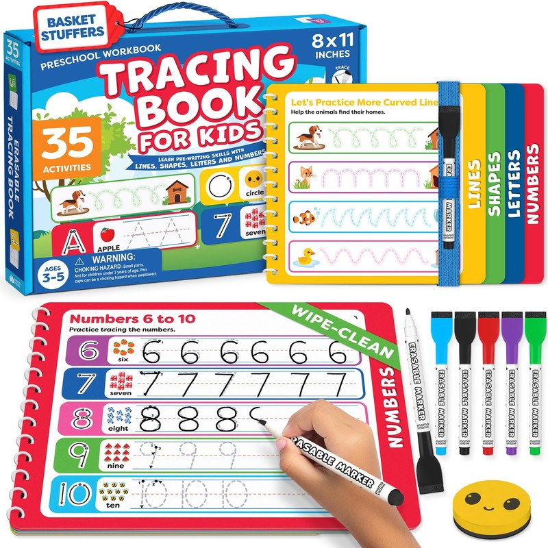 Preschool Learning Activities – Letter Tracing Books for Medium, Multicolor