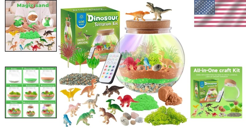 Magical Dinosaur DIY Terrarium with Remote-Controlled Light - Ages 4 to 12 gallery