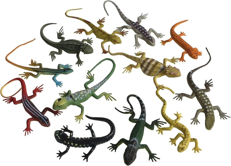 Plastic Lizard Toys Artificial Model Reptile Realistic Rubber Lizard Animal Figu