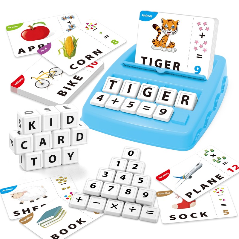 Yolscue Educational Flashcard Spelling and Math Game for Kids 3 to 7 Years