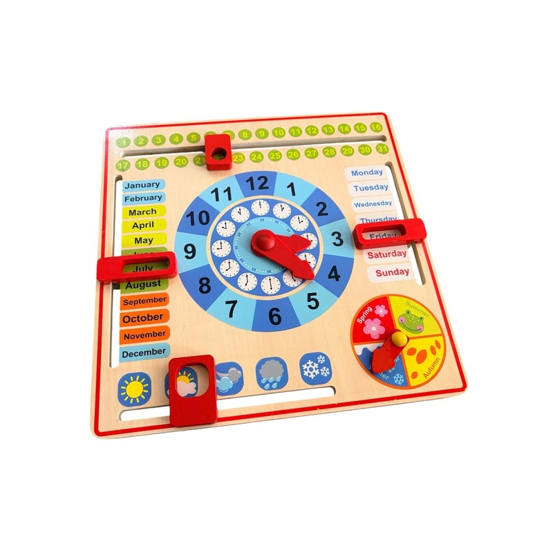 Wooden Montessori “All About Today” Interactive Educational Board Kids Toy