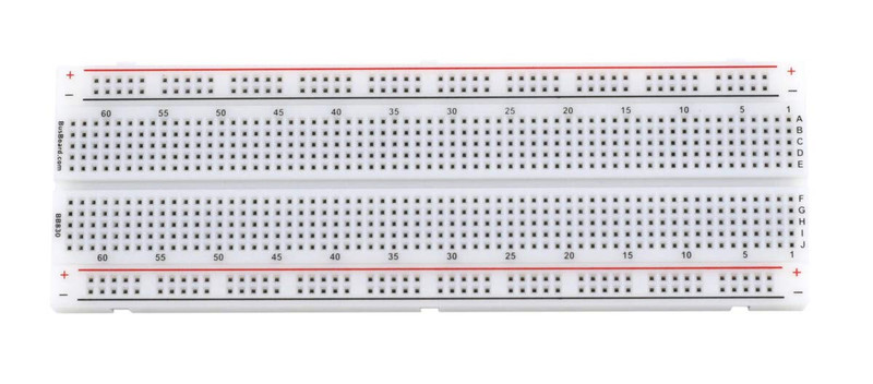 BB830 Solderless Plug-in BreadBoard, 830 tie-Points, 4 Power Rails, 6.5 x 2.2 x