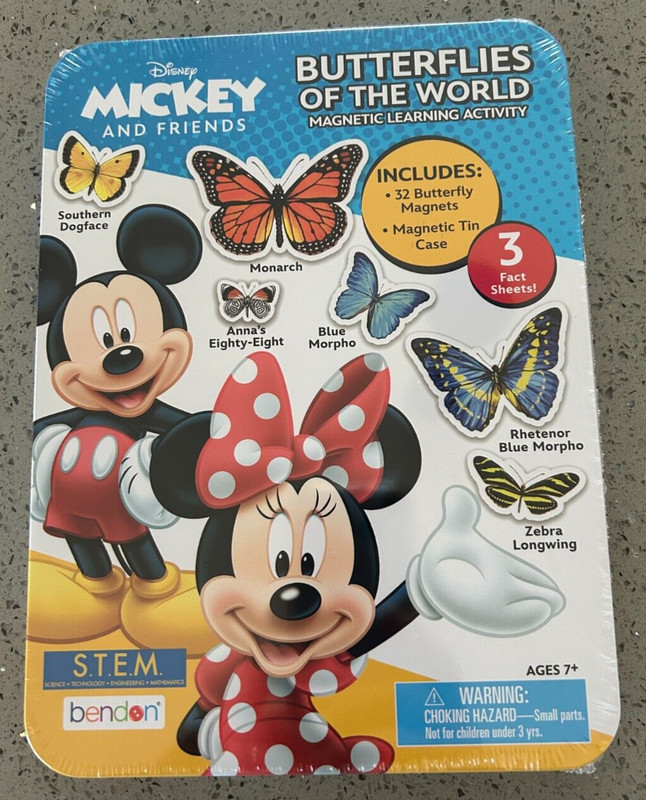 NEW Mickey and Friends Magnetic Learning Activity 32 Magnets + Fact Sheets 7+