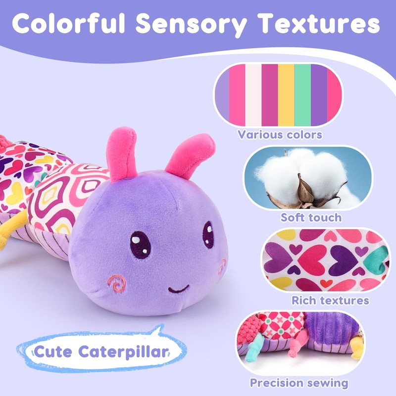 Baby Girl Toys 0-3-6 Months Musical Stuffed Animals Plush Medium, Purple gallery