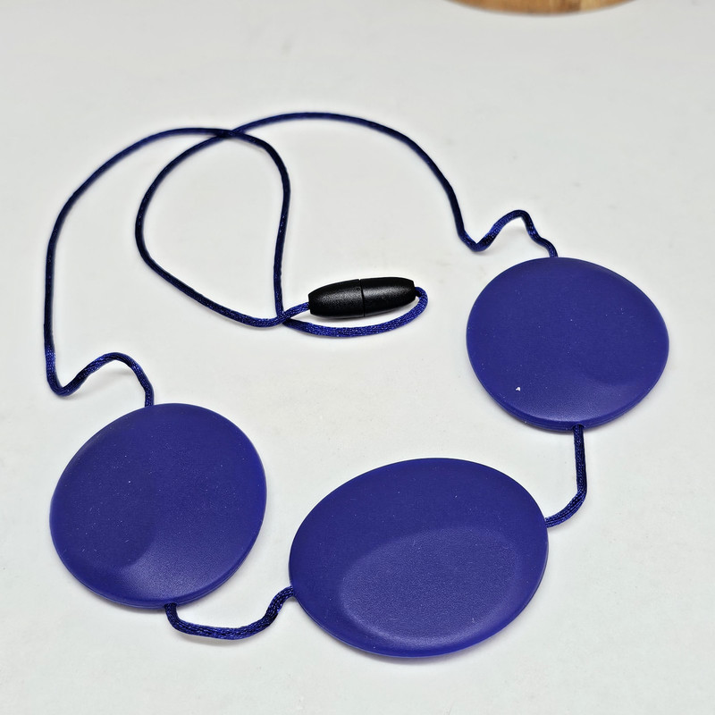 Silicone Chew Necklace for Autism ADHD Calming Teething Chewy Bite Navy