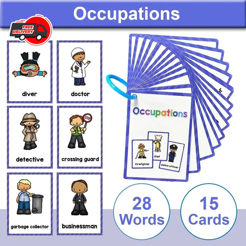 Montessori English Vocabulary Learning Cards for Kids Kindergarten Teaching Aids gallery