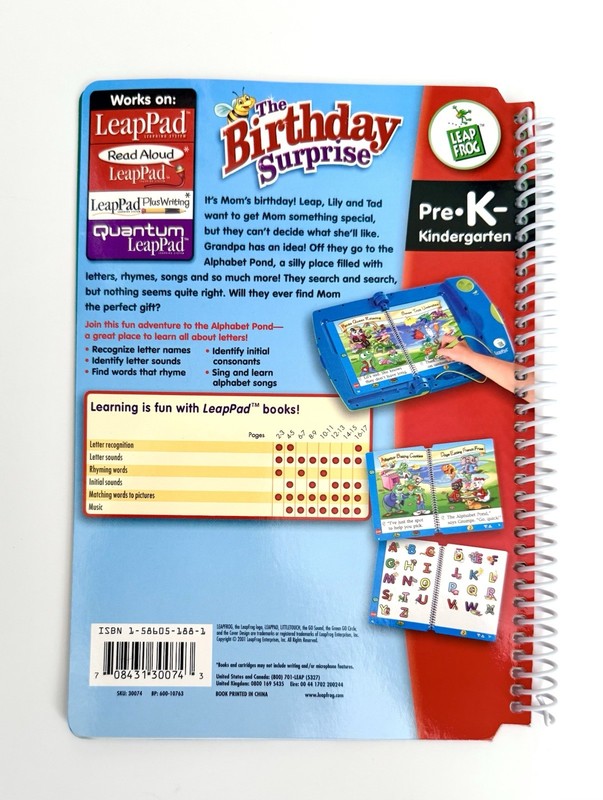 Leapfrog LeapPad Interactive Book Pre-reading Birthday Surprise with Cartridge gallery