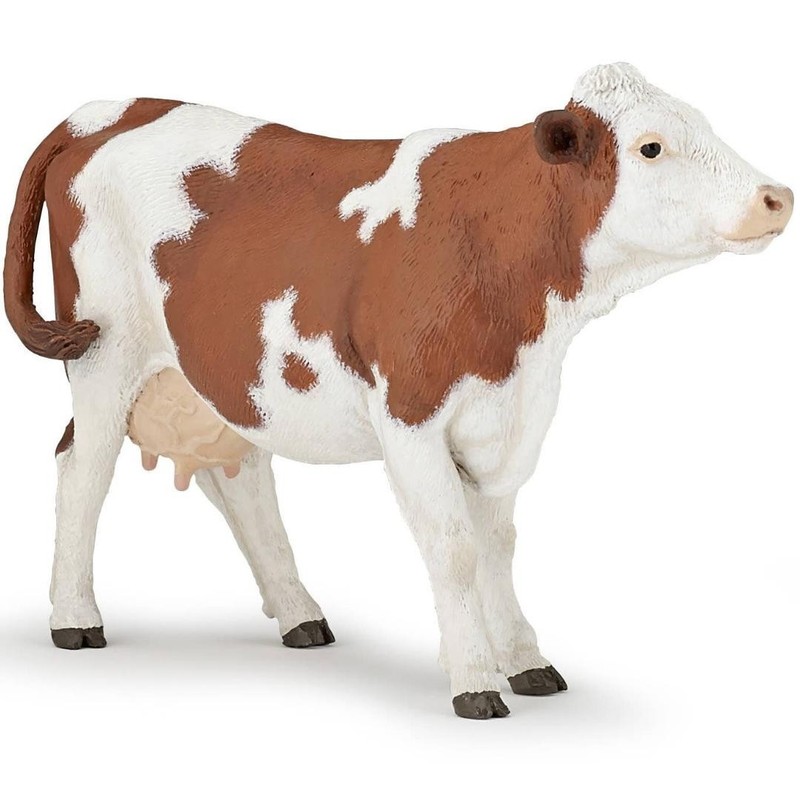 Montbeliarde Cow Figurine – Hand Painted Farm Animal Toy Figure – New Papo 51165