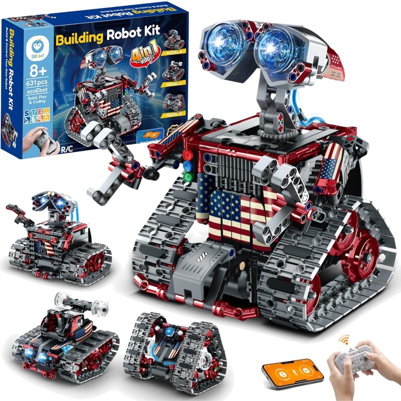 4-in-1 Interactive Robot Kit with Remote Control – Fun STEM Toy for Ages 8-12