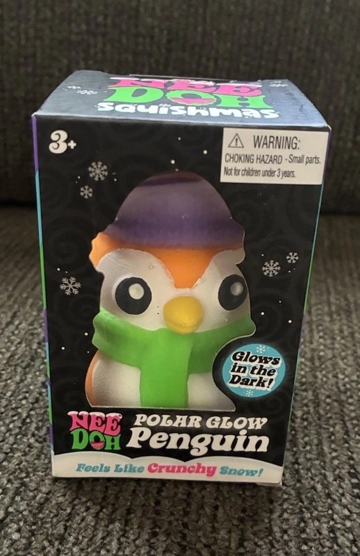 BRAND NEW NeeDoh Polar Glow Penguin Glows in Dark AUTHENTIC RARE Sealed! Squishy