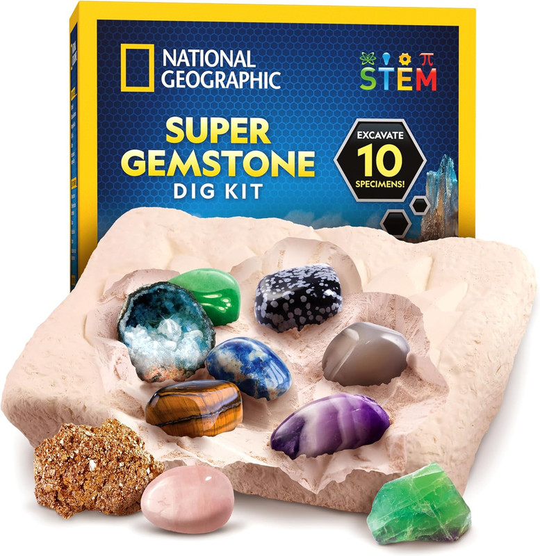 NATIONAL GEOGRAPHIC Gemstone Dig Kit – Dig up 10 Real Gemstones and Crystals gallery