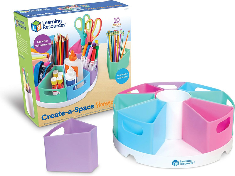 Create-A-Space Storage Center Pastel – Rotating Caddy Organizer for Kids, Art Su