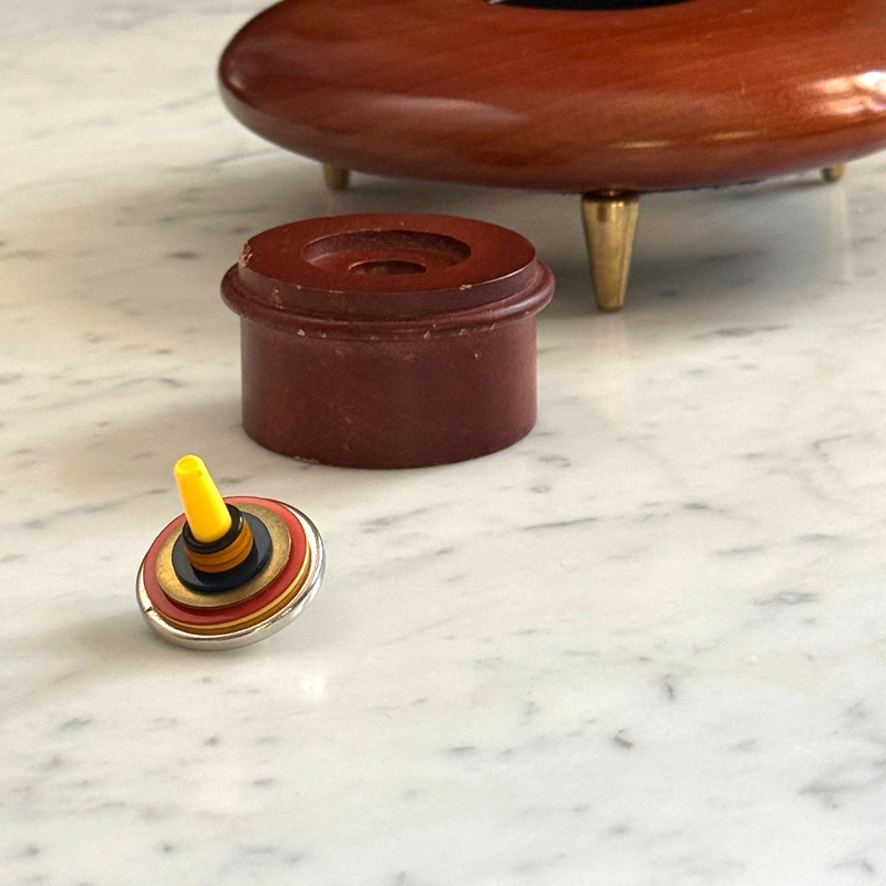 Levitron Cherry Wood Anti-Gravity Top by Fascinations - Complete, Box & Extras gallery