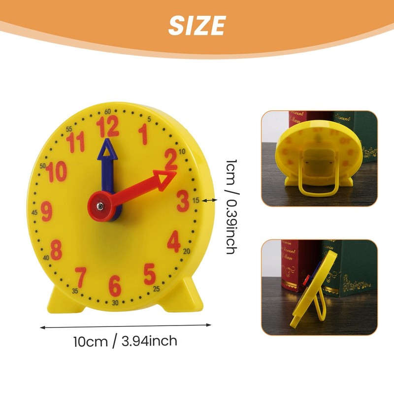 4 Inch Student Learning Clock Time Model Teacher Gear Clock 12/24 Hour3981 gallery