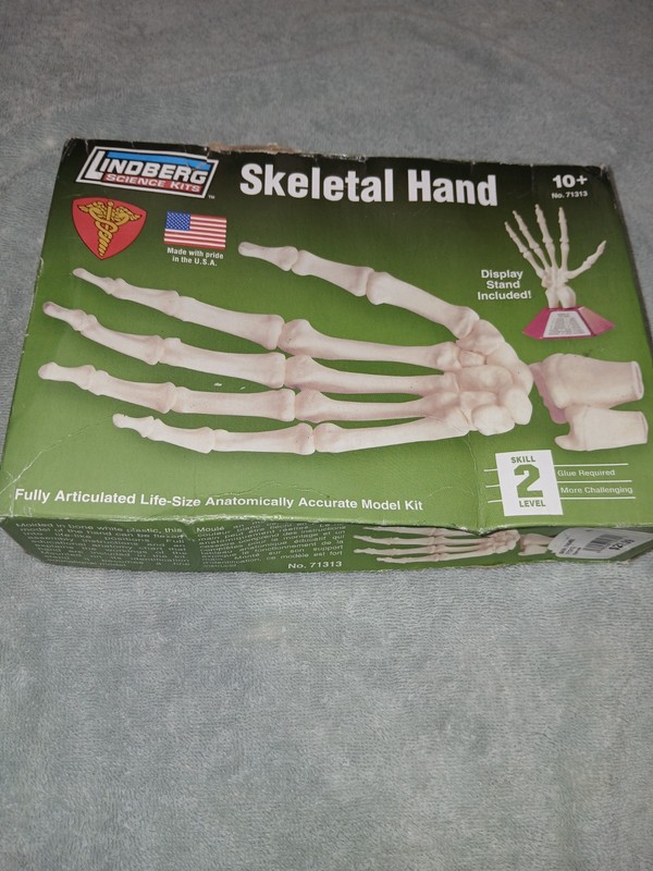 1991 Lindberg Skeletal Hand Life Size Model Kit New Great Prop Or Educational