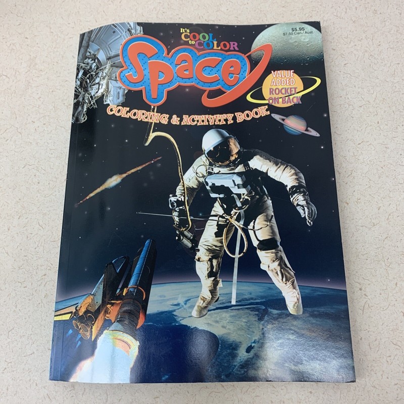 Vintage Playmore Outer Space NASA Coloring and Activity Book 110 pages Clean