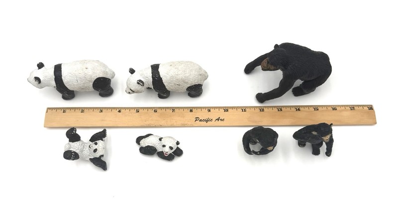 VTG Monkey Chimp Panda Figurine Lot Safari Zoo Animal Toys 7pc gallery