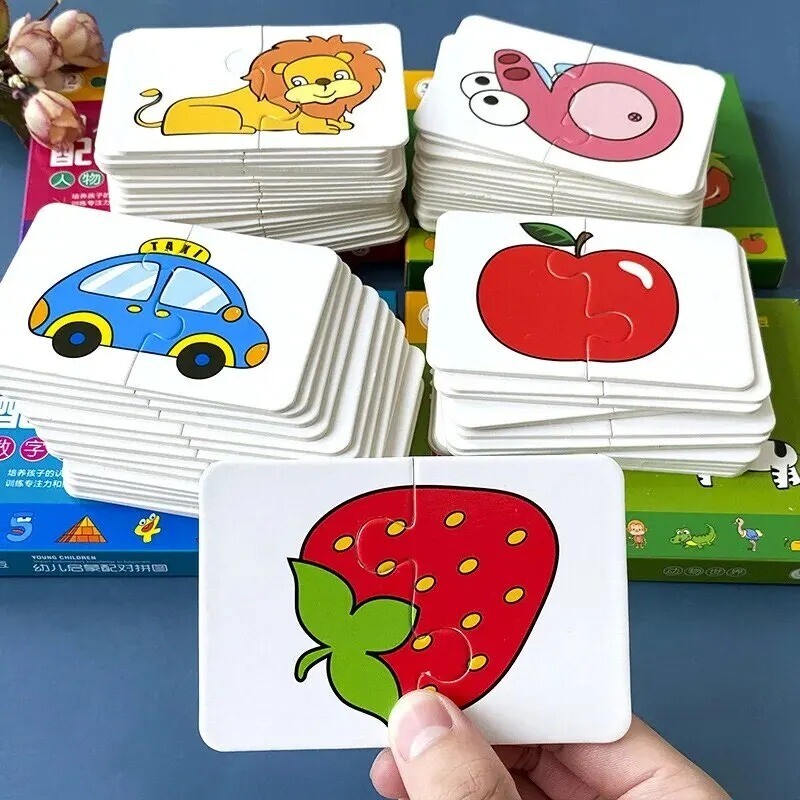 32 Pcs Enlightenment Card Matching Puzzle Early Education Cartoon Pattern Cognit