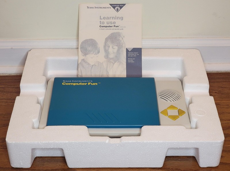 Vintage 1988 Texas Instruments Computer Fun Learning Laptop Toy Complete Boxed gallery
