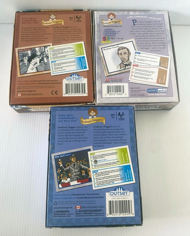 Professor Noggin Card Game Lot - Presidents, History & Civil War gallery