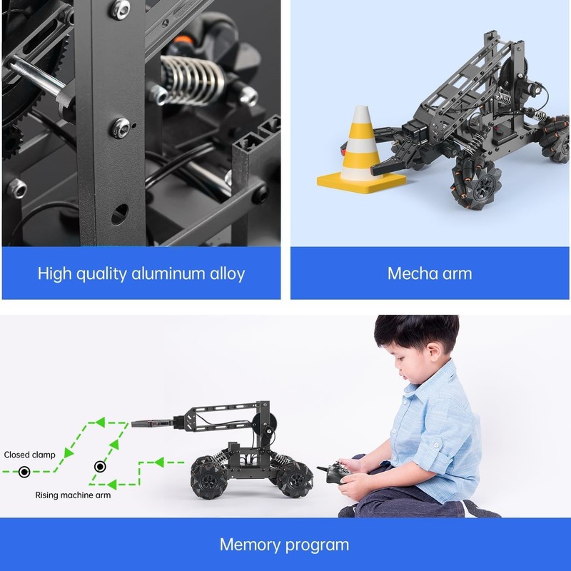 Smart Robot Arm Kit,2-in-1 Science Kits with 4-DOF Robotic Car,Elect... gallery