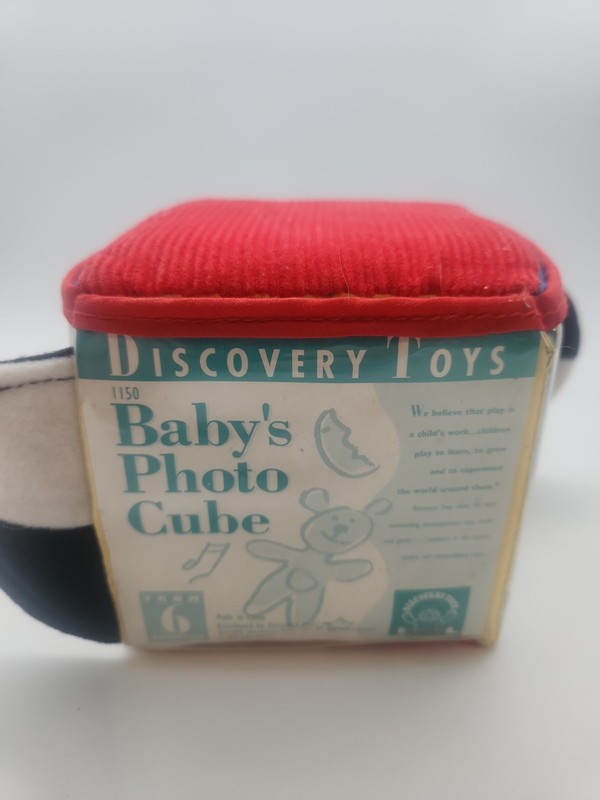 Vintage Discovery Toys Baby Photo Cube Washable Crinkle Soft Infant Bright #1150 gallery