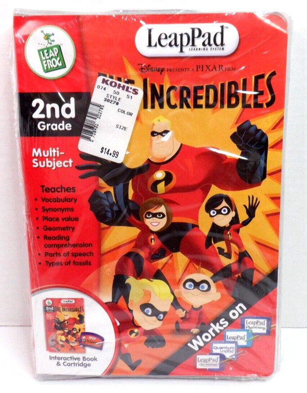 LeapFrog LeapPad Disney The Incredibles 2nd Grade Multi-Subject – NEW
