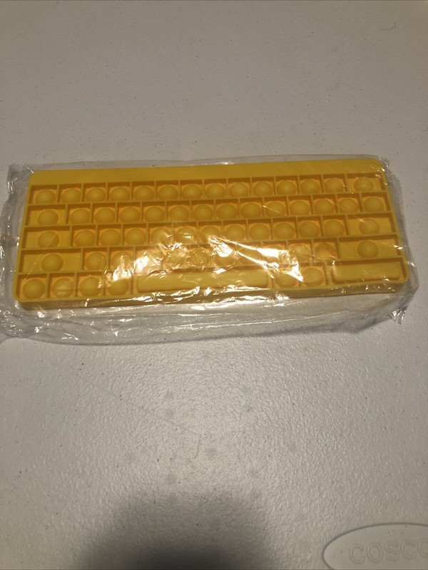 New Keyboard Push Bubble Fidget Sensory Toys Yellow Popping Silicone Game Anxie