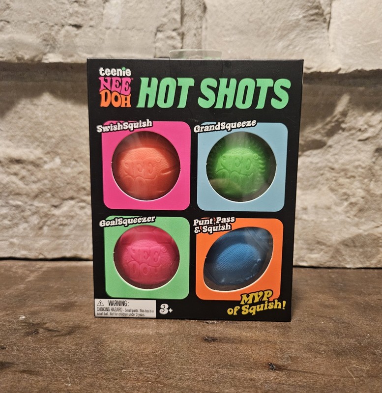 Teenie Nee Doh Hot Shots Stress Balls 4 Pack Squishy Toys NEW