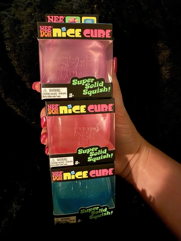 Authentic Schylling NeeDoh 🔥 Nice Cube Squishy Toy Pink/Blue/Purple NeeDoh Lot